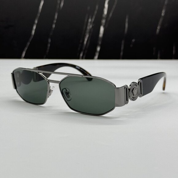 NEW VERSACE VE2287 100171 BLACK/GREEN SUNGLASSES VE2287 1001/71, MOD 2287 1001/7 - Picture 1 of 10